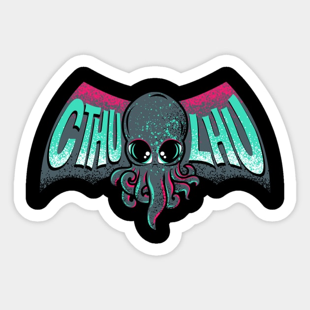 Cthulhu Flight Sticker by nadzeenadz